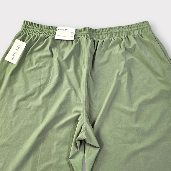 On 34th Plus Size Drawstring Commuter Pants in Olivine - Picture 7 of 12